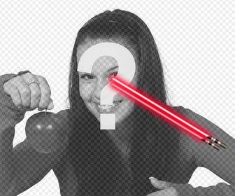 autocollant dun sabre laser sith rouge pour votre photo