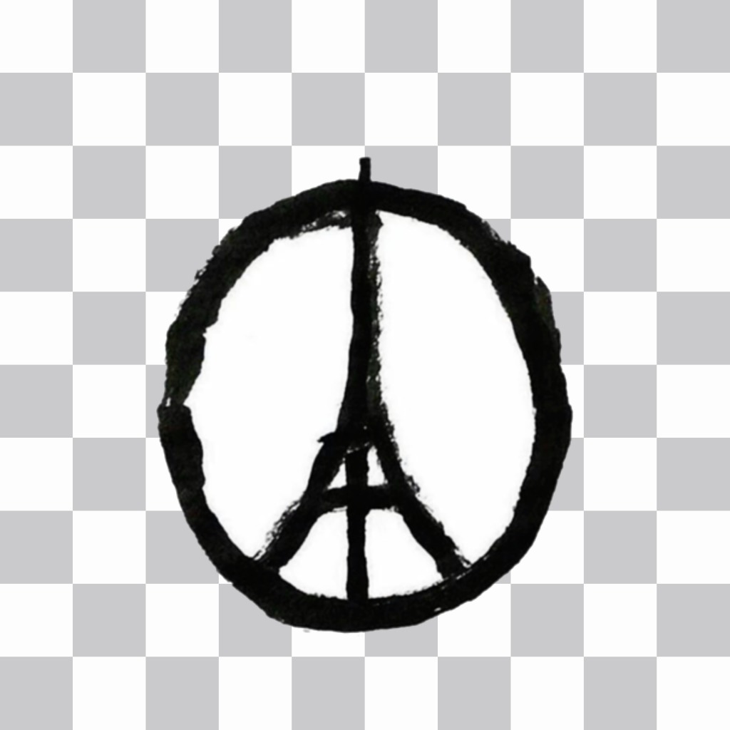 Dessin symbole de la paix avec la tour Eiffel dans le milieu pour soutenir mettre la France sur votre photo de..