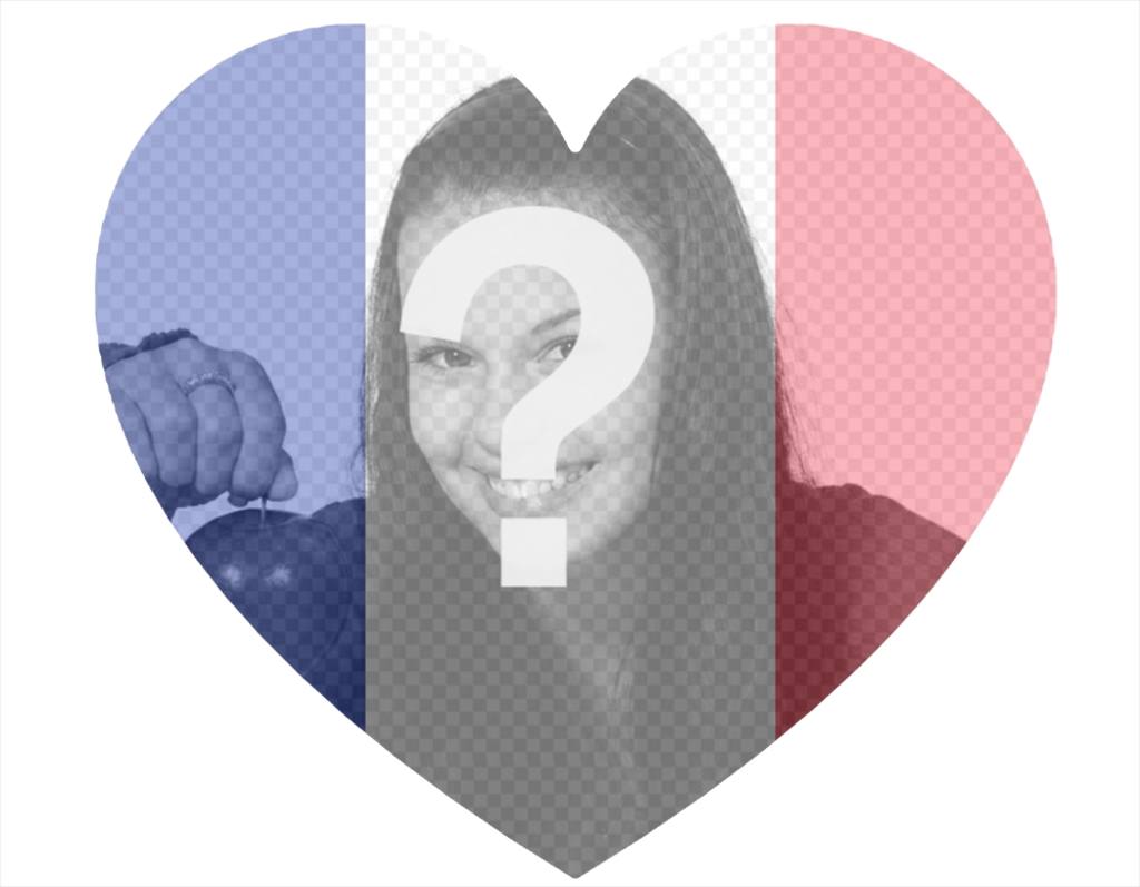 France en forme de coeur drapeau à ajouter à votre photo comme un filtre ..