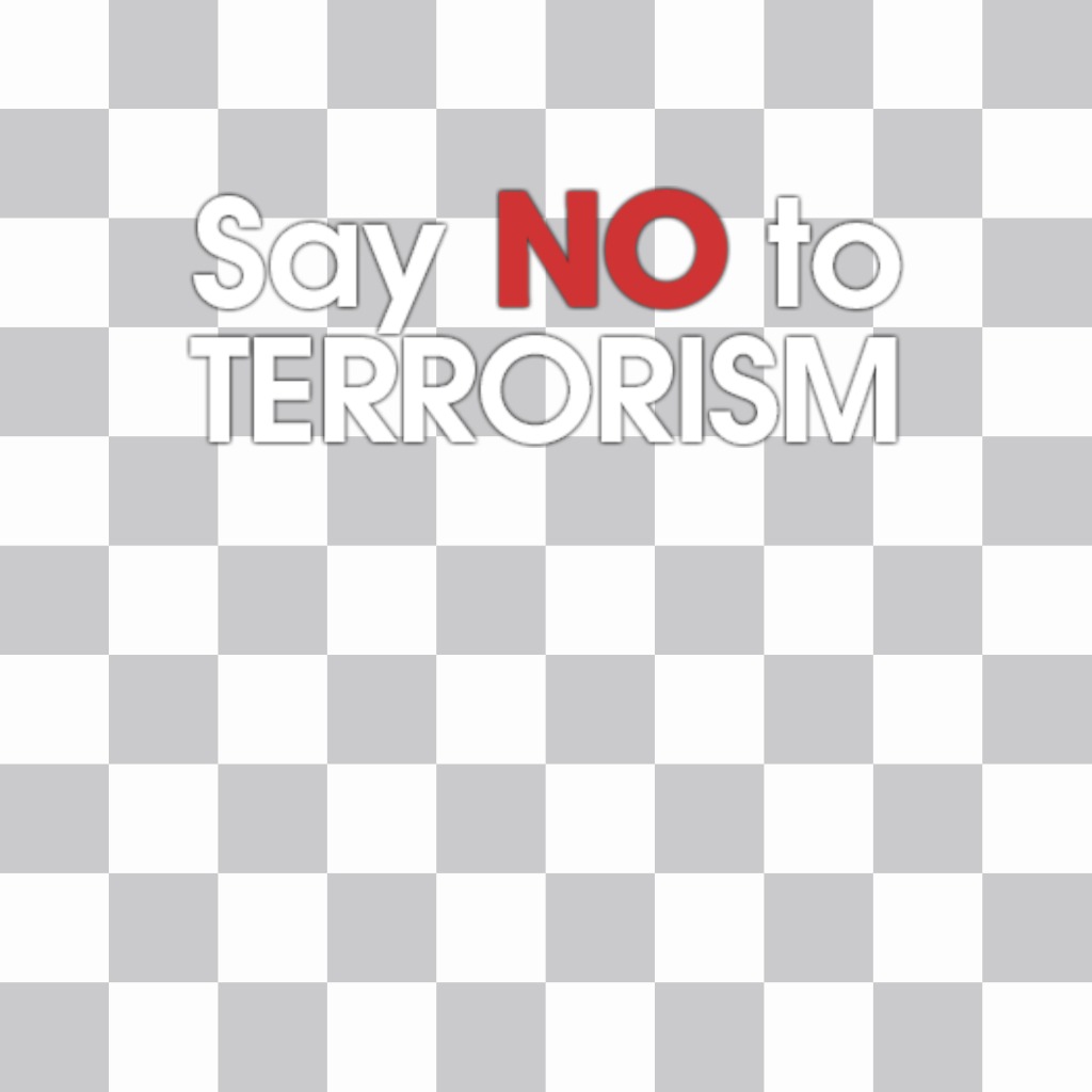 Sticker en ligne pour ajouter à vos photos DITES NON AU TERRORISME et partager ..